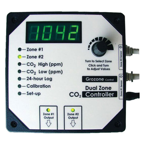 GROZONE CO2D DUAL ZONE CO2 CONTROLLER 0-5000 PPM