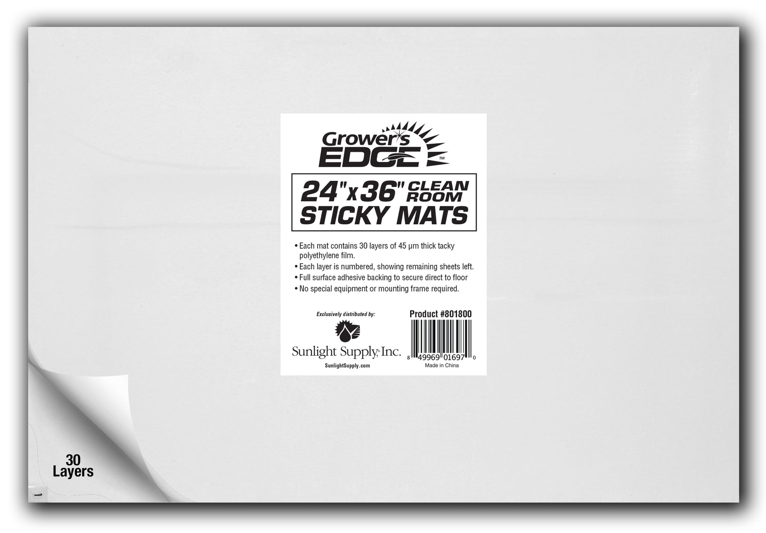 Grower's Edge Cleanroom Sticky Mat 24 in x 36 in